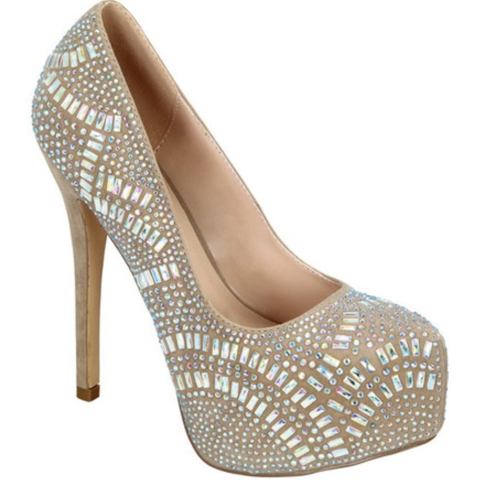 Women's Nude Suede Style Heels